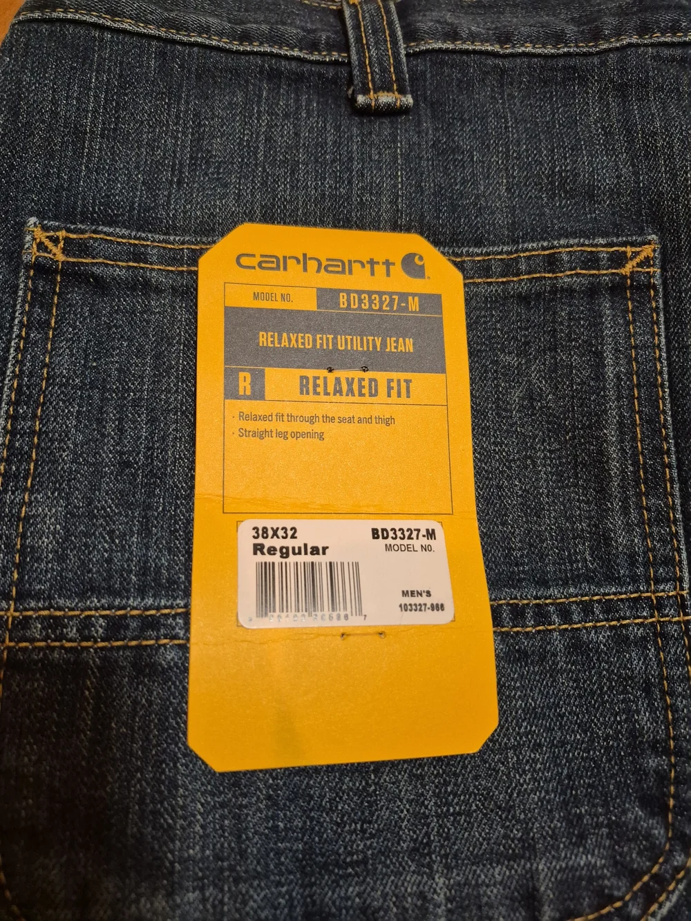 Carhartt Men’s Indigo Blue Relaxed Carpenter Jeans